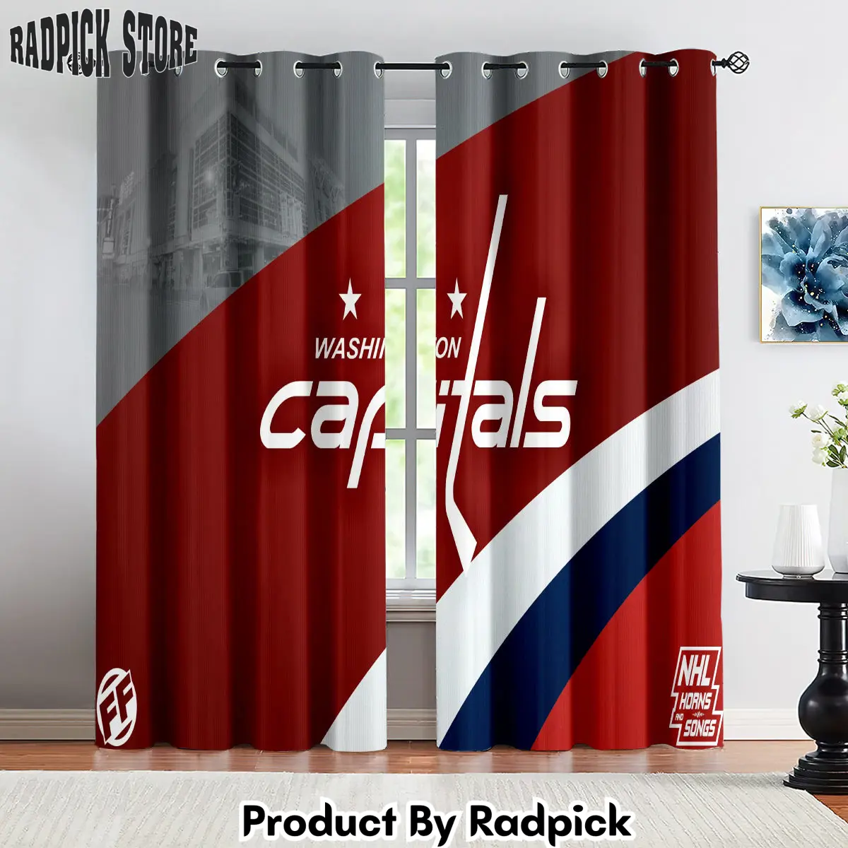 Radpick washington capitals hockey league curtains drapes for window treatment set 7 rp852144